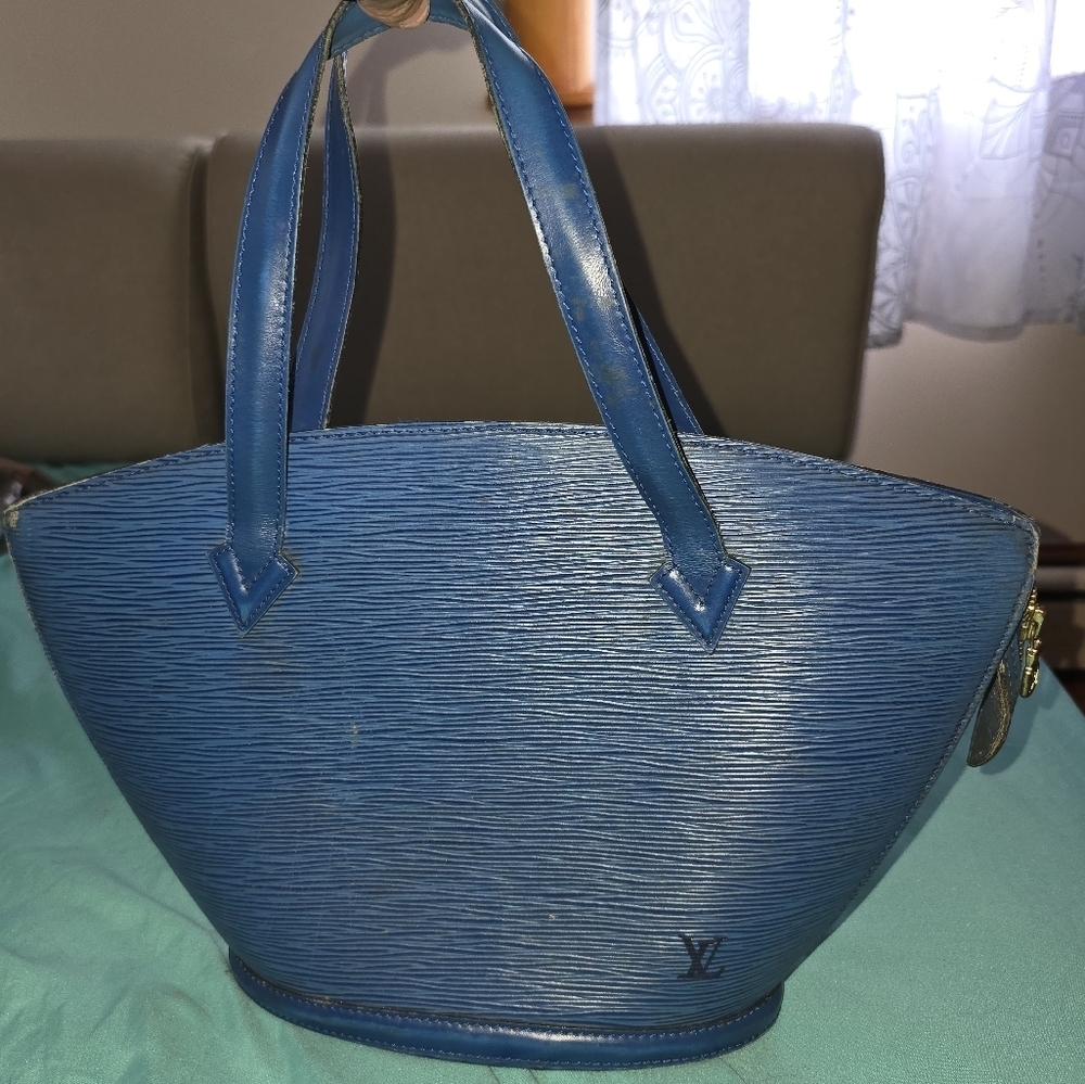 Louis Vuitton Blue Epi PM Leather Tote